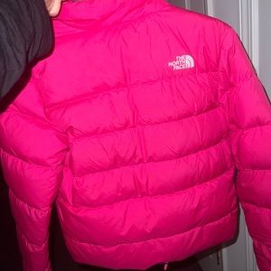 Girls pink puffer jacket size 10/12 like new